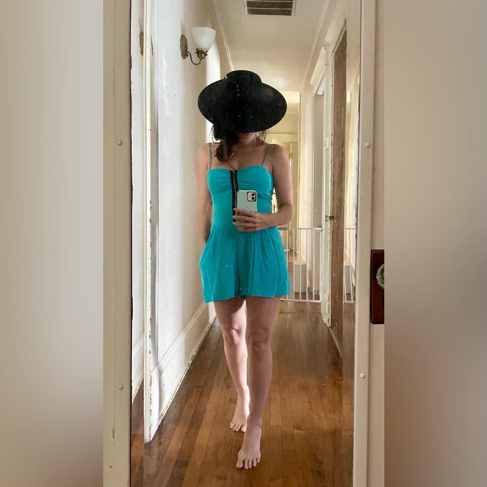 Yumi Kim Teal Silk Romper Size XS